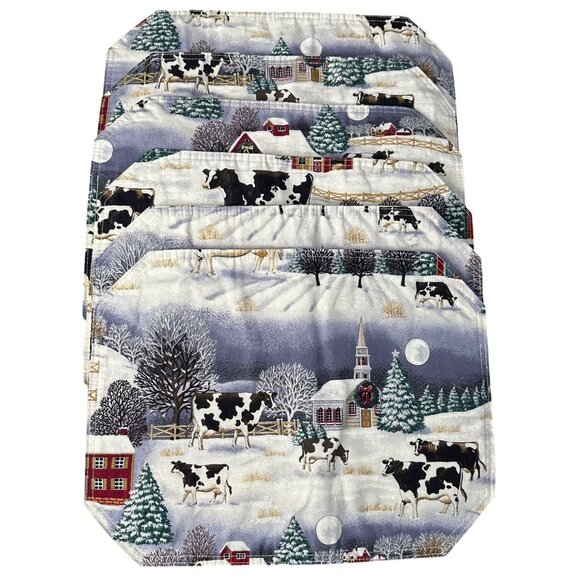 Other - Vintage Cows on the Farm Placemats Set of 6 Kesslers Christmas Winter Holiday